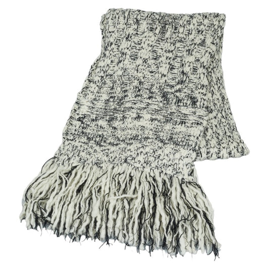 Chanel Rhinestone Fringe Knit Wool Scarf