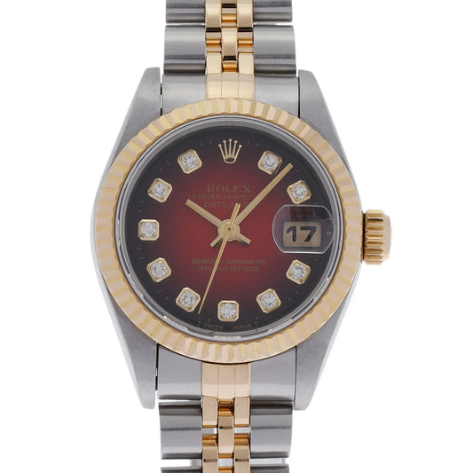 Rolex Lady Datejust 69173 26MM Red Diamond Dial with Two Tone Jubilee Bracelet