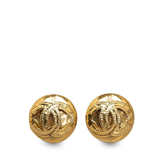 Chanel Vintage Coco Mark Gold Plated Earrings