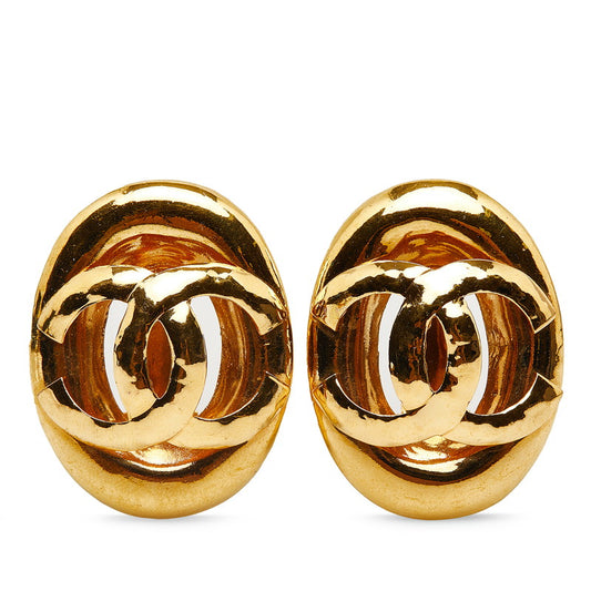 Chanel Coco Mark Oval Earrings