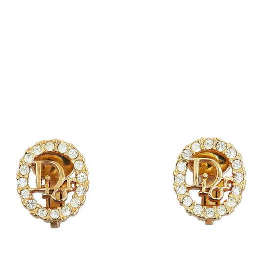 Dior Logo Rhinestone Earrings