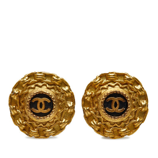 Chanel Coco Mark Chain Round Earrings