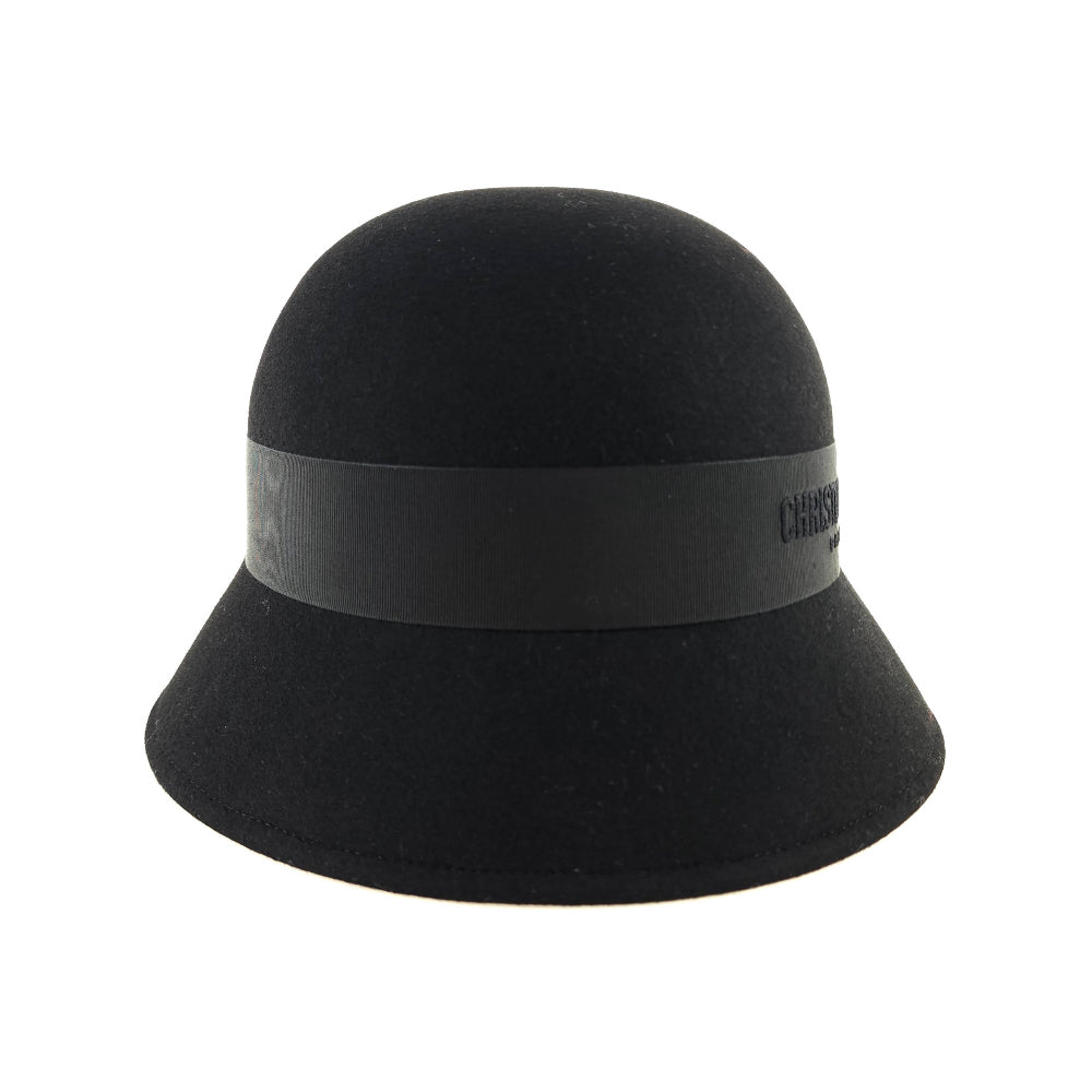 Dior D-Tulip Black Rabbit Felt Cloche Hat