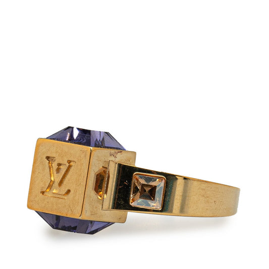 Louis Vuitton Burg Gamble Ring M65097 Gold Purple Swarovski