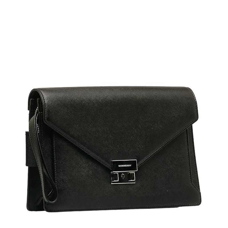 Burberry Clutch Bag Black Leather