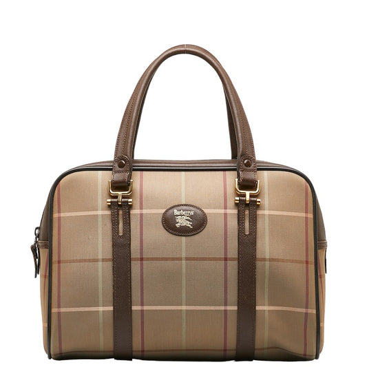 Burberry Checked Handbag Mini Boston Bag