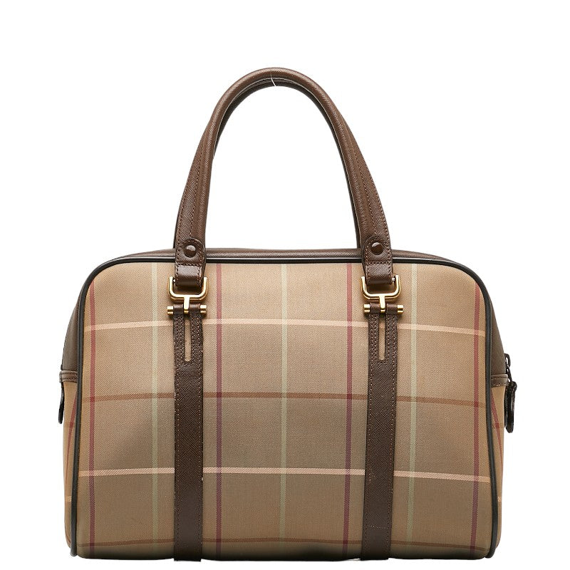 Burberry Checked Handbag Mini Boston Bag