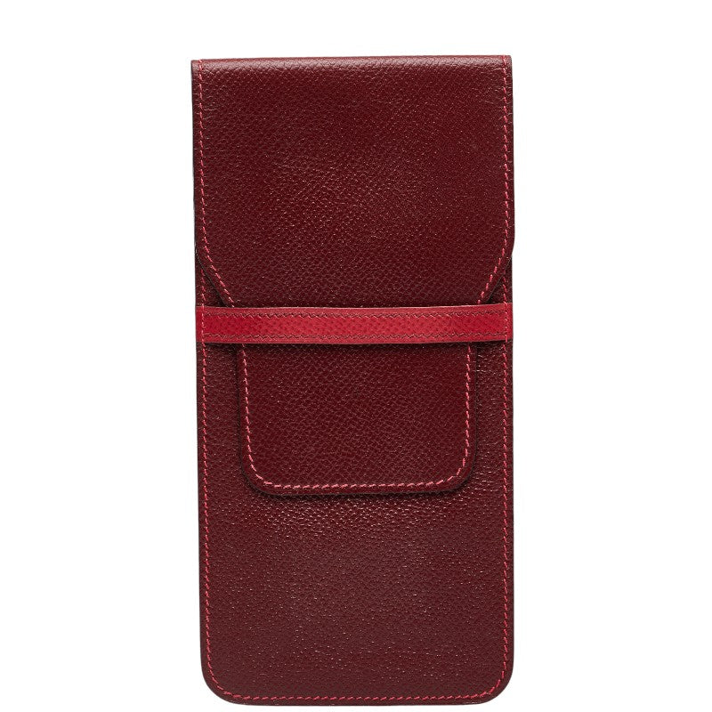 Hermes Red Leather Pen Case