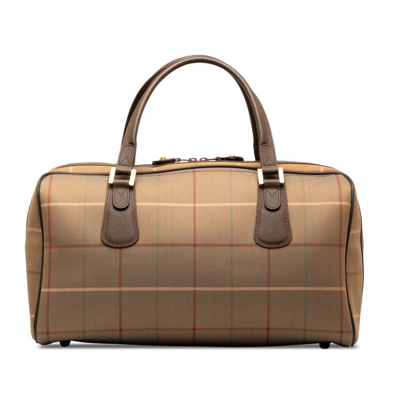 Burberry Checked Boston Bag