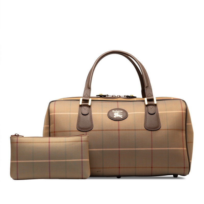 Burberry Checked Boston Bag