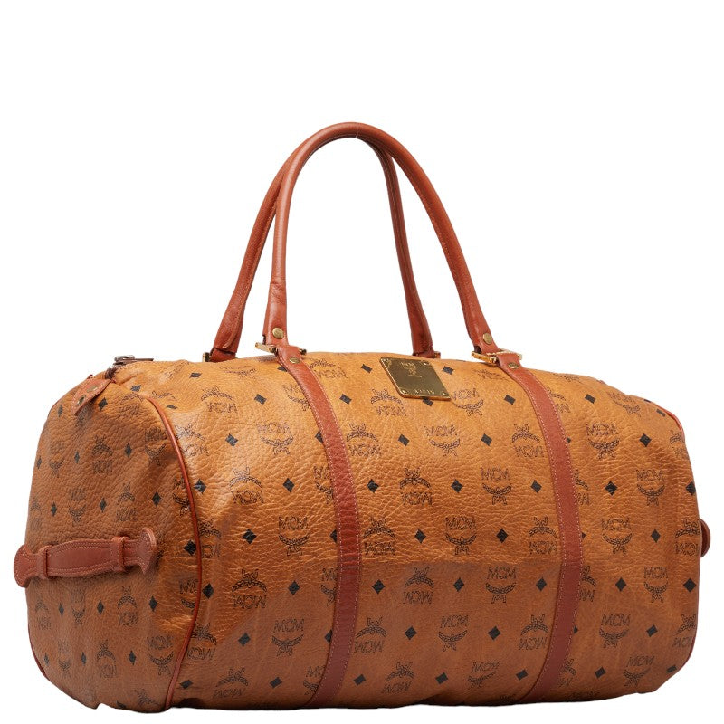 MCM Visetos Logogram Boston Bag