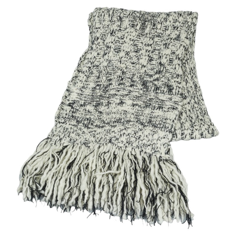 Chanel Fringe Knit Wool Scarf