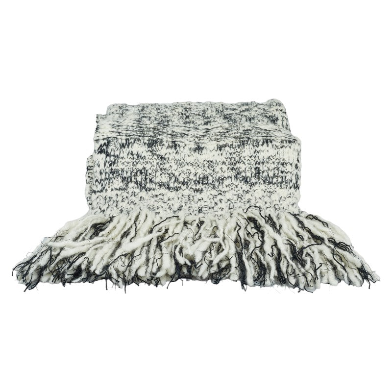 Chanel Fringe Knit Wool Scarf