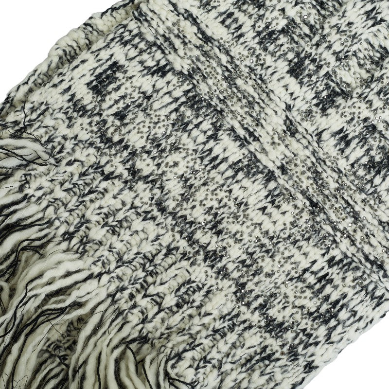 Chanel Fringe Knit Wool Scarf