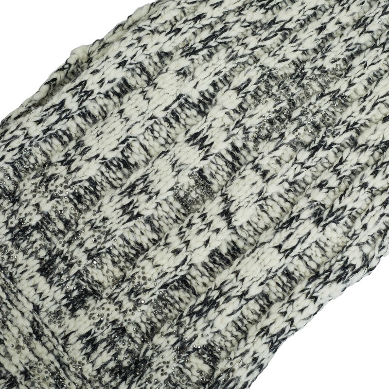 Chanel Fringe Knit Wool Scarf