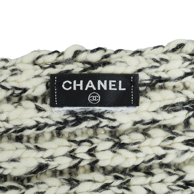 Chanel Fringe Knit Wool Scarf