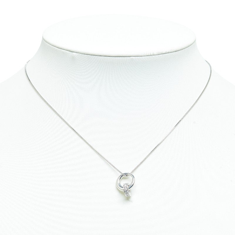 Celine 18K White Gold Diamond Ring Venetian Chain Necklace