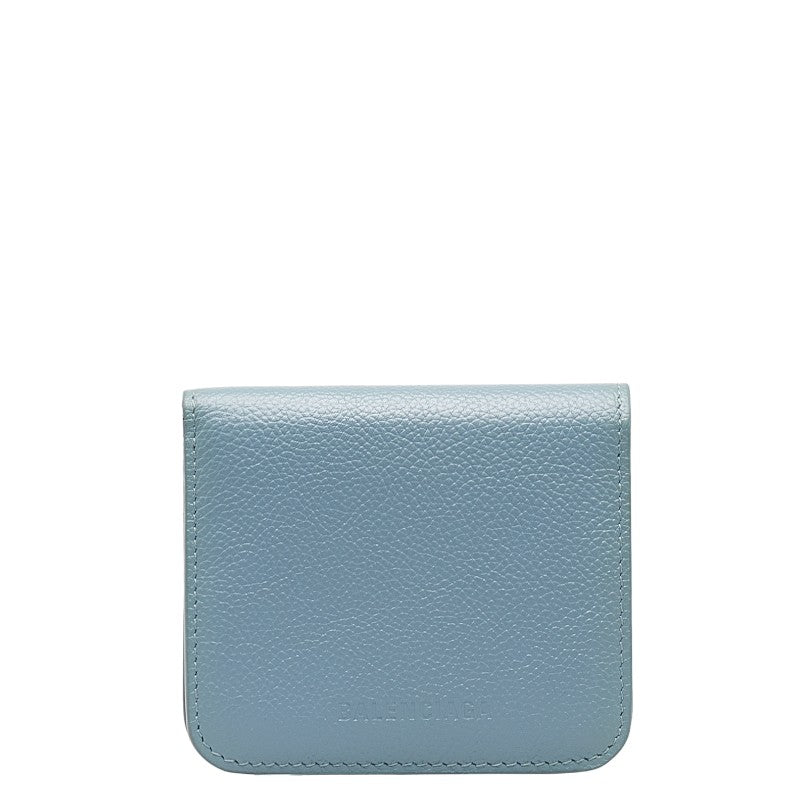 Balenciaga Essential Mini Wallet Blue Leather