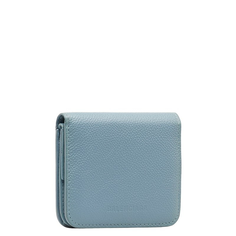 Balenciaga Essential Mini Wallet Blue Leather