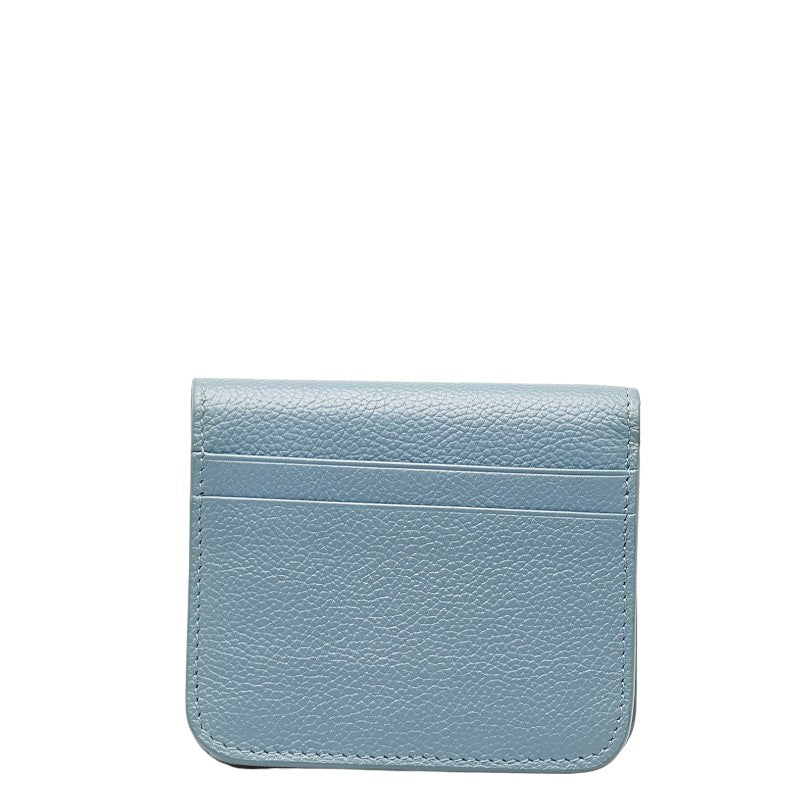 Balenciaga Essential Mini Wallet Blue Leather