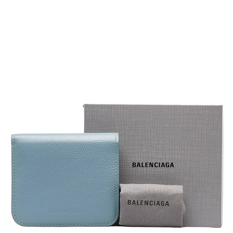 Balenciaga Essential Mini Wallet Blue Leather