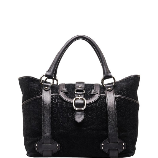 Celine Macadam Black Canvas x Leather Handbag