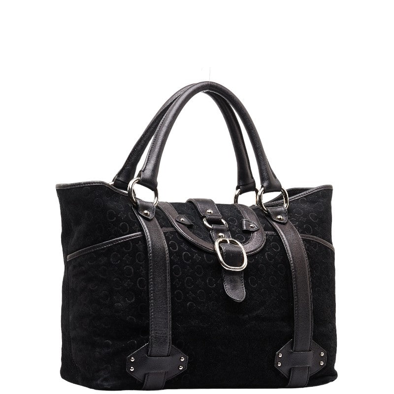 Celine Macadam Black Canvas x Leather Handbag