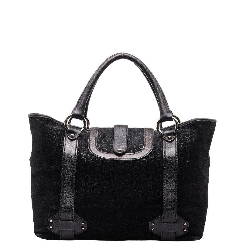 Celine Macadam Black Canvas x Leather Handbag