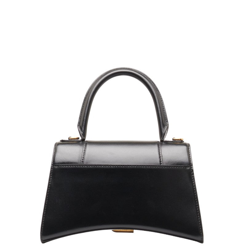 Balenciaga Hourglass Small Handbag Black Gold Leather