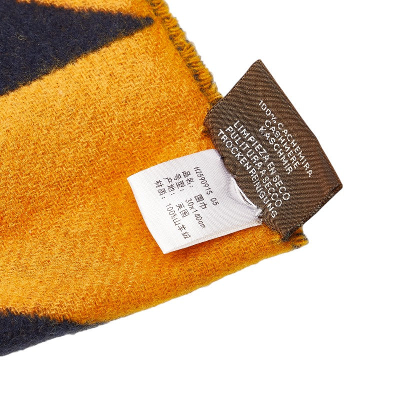 Hermes Yellow Navy Cashmere Scarf