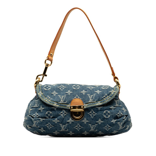 Louis Vuitton Monogram Denim Mini Pleated Shoulder Bag