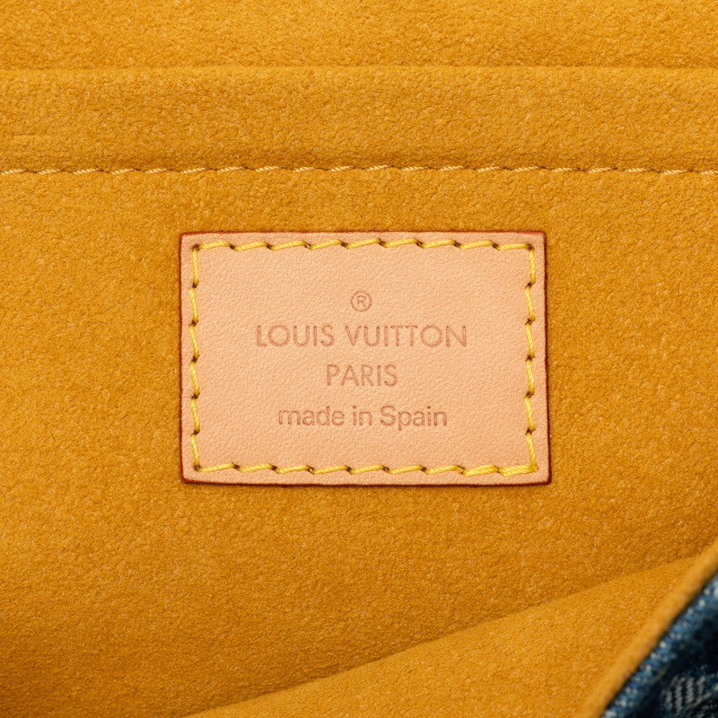 Louis Vuitton Monogram Denim Mini Pleated Shoulder Bag