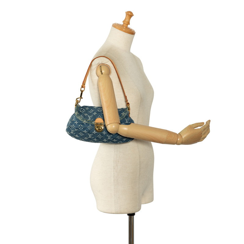 Louis Vuitton Monogram Denim Mini Pleated Shoulder Bag