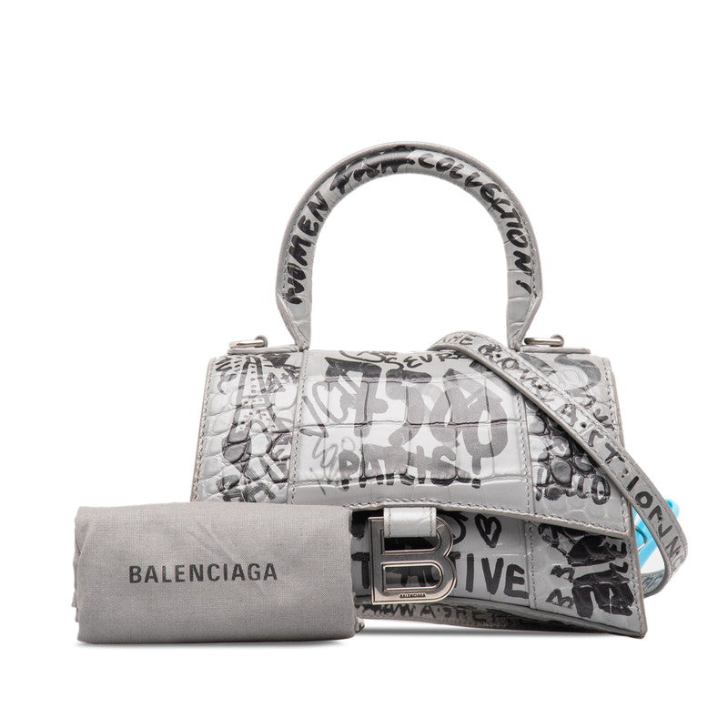 Balenciaga Hourglass Xs Croc Handbag