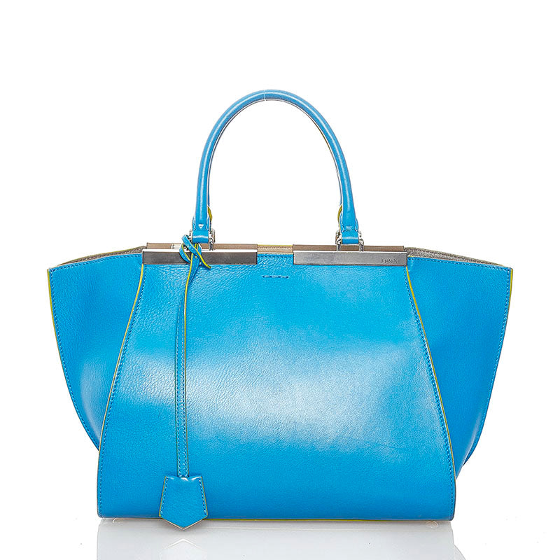 Fendi Vitello Dolce Mini 3jours Tote Blue Royal