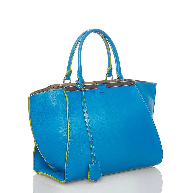 Fendi Vitello Dolce Mini 3jours Tote Blue Royal