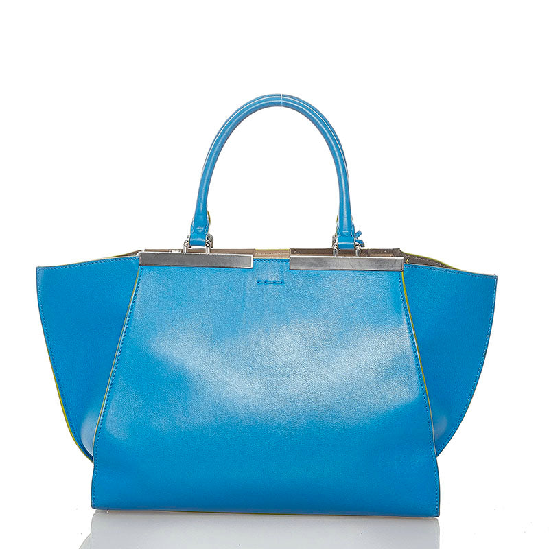 Fendi Vitello Dolce Mini 3jours Tote Blue Royal