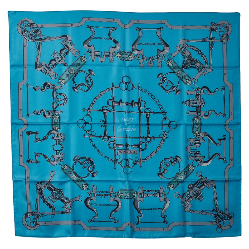 Hermes Mors Et Gourmettes Silk Scarf