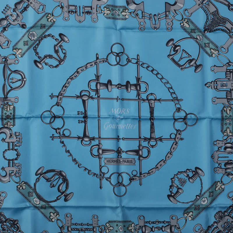 Hermes Mors Et Gourmettes Silk Scarf