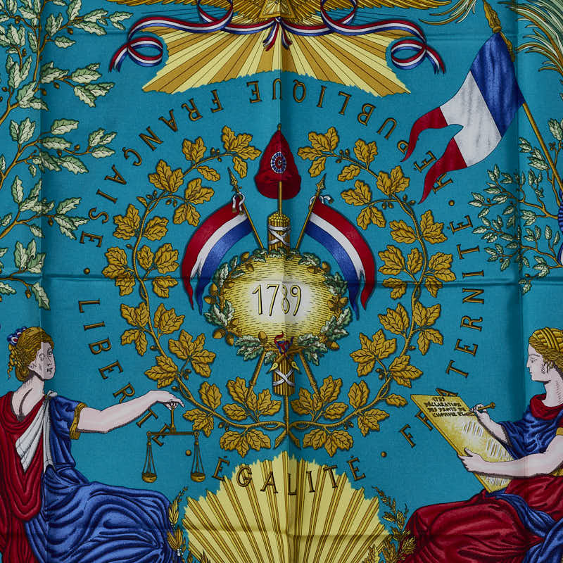 Hermes Republique Francaise Liberte Egalite Fraternite Silk Scarf