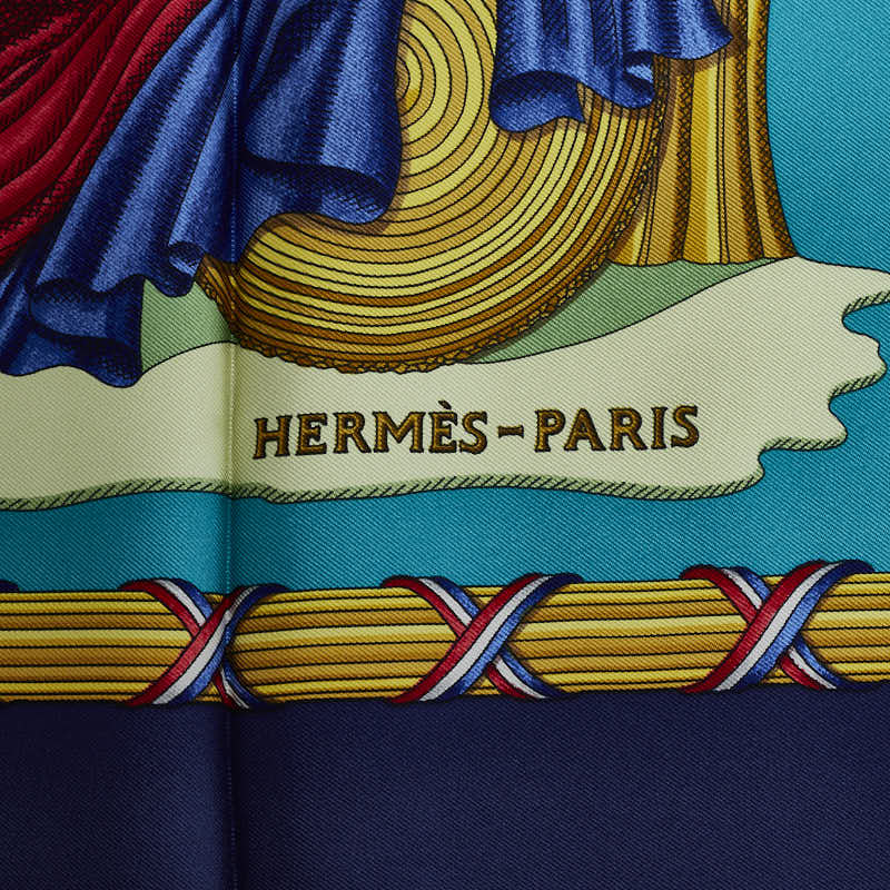 Hermes Republique Francaise Liberte Egalite Fraternite Silk Scarf