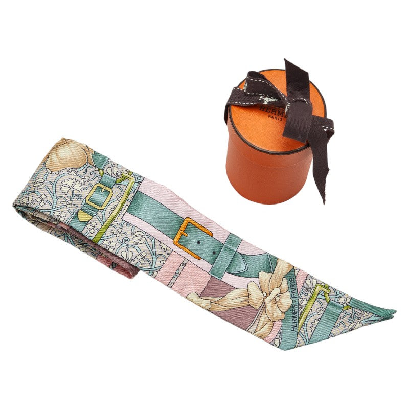 Hermes Grand Manege Fleuri Silk Twilly Scarf