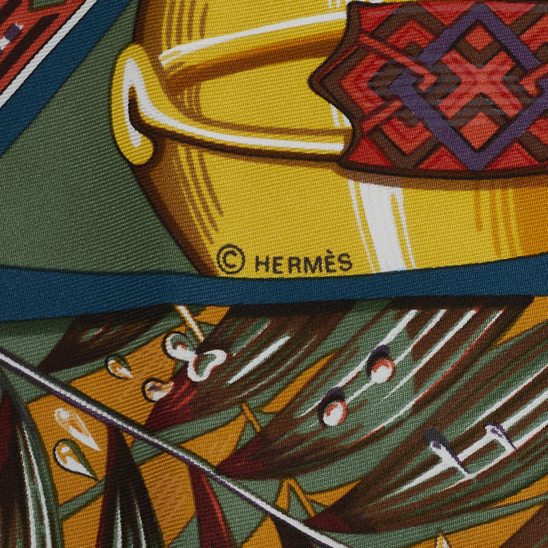 Hermes Carre 90 Au Son Du Tam Tam To The Sound of Tam Tam Silk Scarf