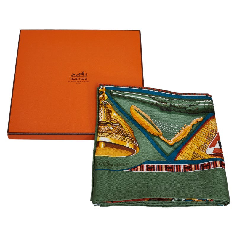 Hermes Carre 90 Au Son Du Tam Tam To The Sound of Tam Tam Silk Scarf