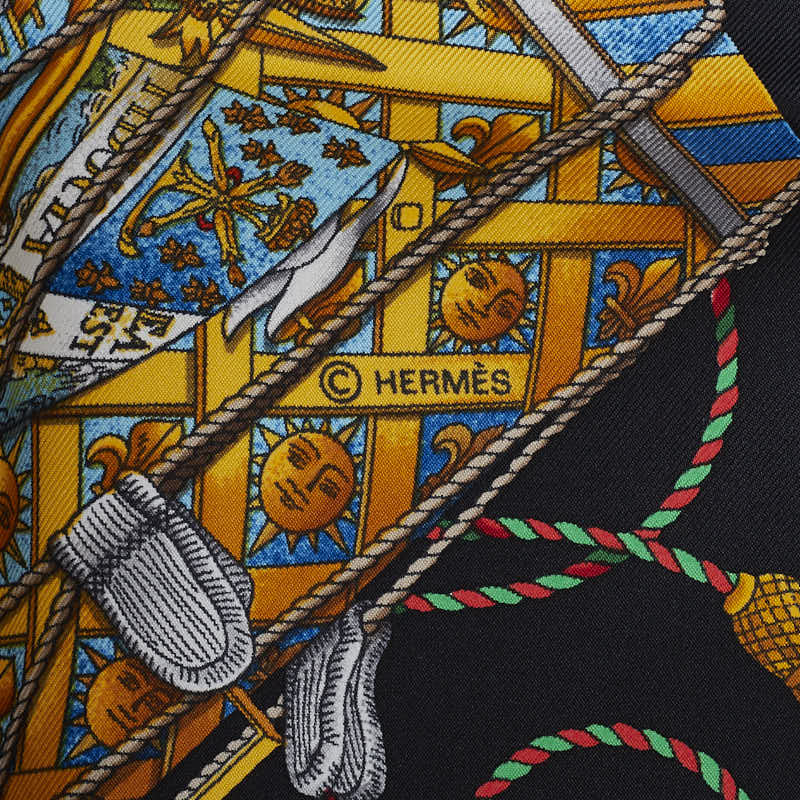 Hermes Carre 90 Les Tambours Tambour Drum Silk Scarf