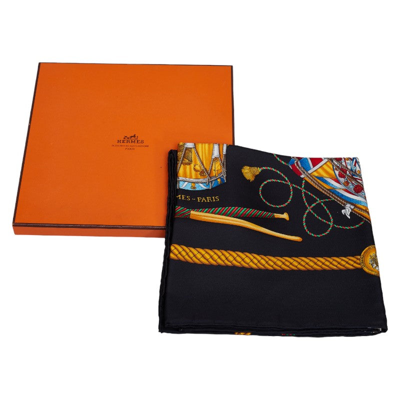 Hermes Carre 90 Les Tambours Tambour Drum Silk Scarf