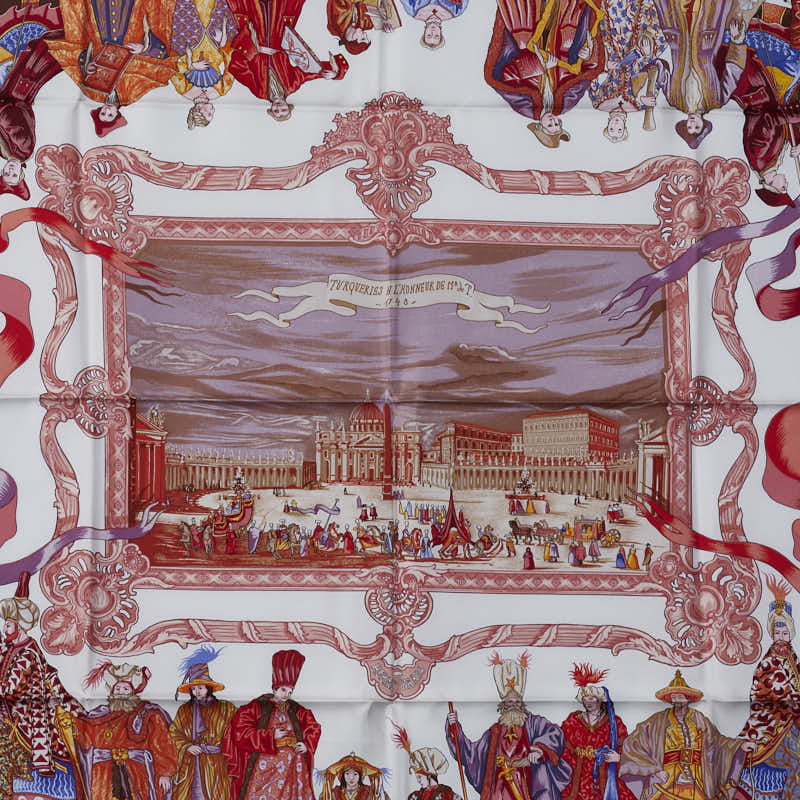 Hermes Carre 90 Turqueries En L Honneur De Mr De T Turkish March for Monsieur de T Silk Scarf