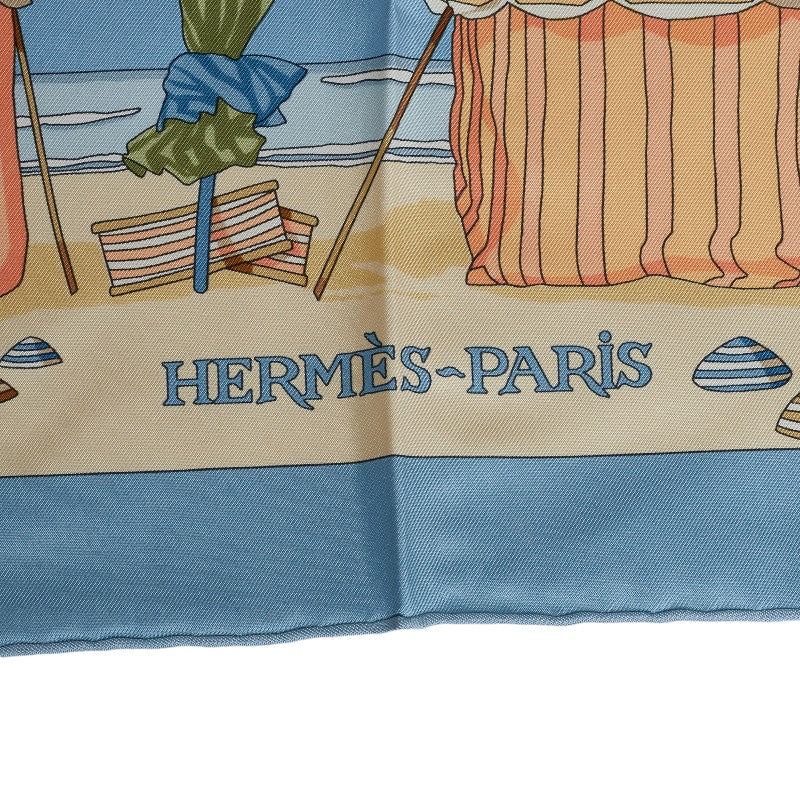 Hermes Carre 90 Charmes Des Plages Normandes Charm of the Normandy Coast Silk Scarf