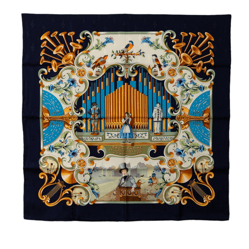 Hermes Orgauphone Et Autres Mecaniques Silk Scarf