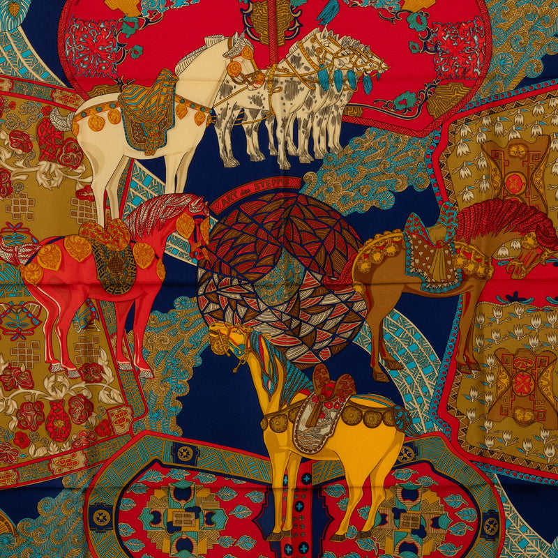 Hermes Art Des Steppes Silk Scarf